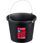 Строительное пластиковое ведро ЗУБР 06093-12, 12 л, высокопрочное с носиком