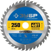 Пильный диск по дереву ЗУБР Оптима Профессионал 36903-250-30-40, 250 x 30 мм, 40Т