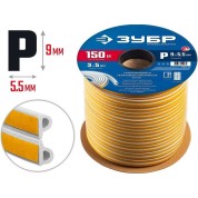 Самоклеящийся резиновый уплотнитель ЗУБР Профессионал 40922-150, 150 м, P-профиль, размер 9 х 5.5 мм, белый