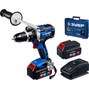 Бесщеточная дрель-шуруповерт ЗУБР Профессионал DB-211-42, Т7, 20 В, 100 Н&middot;м, 2 АКБ (4 А&middot;ч), кейс