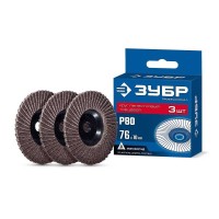 КЛТ для мини-УШМ ЗУБР Профессионал 36591-76-80-H3, 76 х 10 мм, P80, 3 шт.