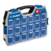 Пластиковый органайзер со съемными лотками ЗУБР 38042-11, АМУР-11, 462 х 365 х 92 мм