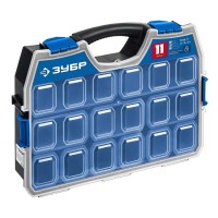 Пластиковый органайзер со съемными лотками ЗУБР 38042-11, АМУР-11, 462 х 365 х 92 мм