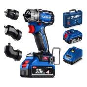 Бесщеточная модульная дрель-шуруповерт ЗУБР ПРОФЕССИОНАЛ DB-50-42-H3, КОМПАКТ Комби #3, 20 В, 50 Н&middot;м, 2 АКБ LMS (4 А&middot;ч), кейс