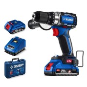 Бесщеточная дрель-шуруповерт ЗУБР ПРОФЕССИОНАЛ DB-70-22, 20 В, 70 Н&middot;м, 2 АКБ LMS (2 А&middot;ч), кейс