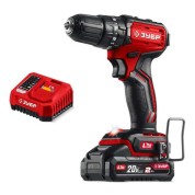 Бесщеточная ударная дрель-шуруповерт ЗУБР ДБУ-45-21, 20 В, 45 Н&middot;м, 1 АКБ LMS (2 А&middot;ч)