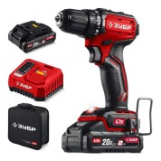 Бесщеточная дрель-шуруповерт ЗУБР ДБ-45-22, 20 В, 45 Н&middot;м, 2 АКБ LMS (2 А&middot;ч), сумка