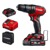 Ударная дрель-шуруповерт ЗУБР ДШУ-40-22, 20 В, 40 Н&middot;м, 2 АКБ LMS (2 А&middot;ч), сумка