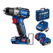 Бесщеточная дрель-шуруповерт ЗУБР ПРОФЕССИОНАЛ DB-50-42, КОМПАКТ #3 20 В, 50 Н&middot;м, 2 АКБ LMS (4 А&middot;ч), кейс