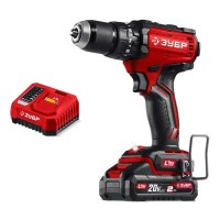 Бесщеточная ударная дрель-шуруповерт ЗУБР ДБУ-65-21, 20 В, 65 Н&middot;м, 1 АКБ LMS (2 А&middot;ч)
