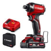 Бесщеточный ударный винтоверт ЗУБР ВБУ-180-21, 20 В, 180 Н&middot;м, 1 АКБ LMS (2 А&middot;ч), сумка
