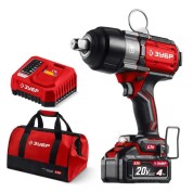 Бесщеточный ударный гайковерт ЗУБР ГБУ-1000-41, 20 В, 1000 Н&middot;м, 1 АКБ LMS (4 А&middot;ч), сумка