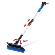 Телескопическая щётка с поворотной головой и водосгоном от снега автомобильная ЗУБР Профессионал 61060-150, 910-1300 мм