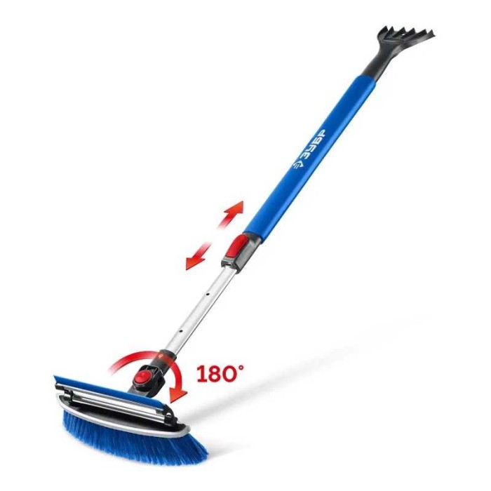 Телескопическая щётка с поворотной головой и водосгоном от снега автомобильная ЗУБР Профессионал 61063, 940-1310 мм