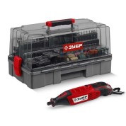 Набор мини-насадок с гравером ЗУБР ЗГ-160-H245, 245 предметов, 160 Вт