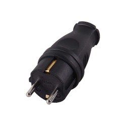 Вилка прямая Вихрь с/з, каучук IP44 16А 250В