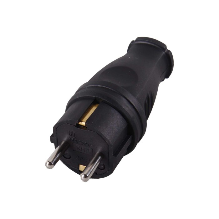 Вилка прямая Вихрь с/з, каучук IP44 16А 250В