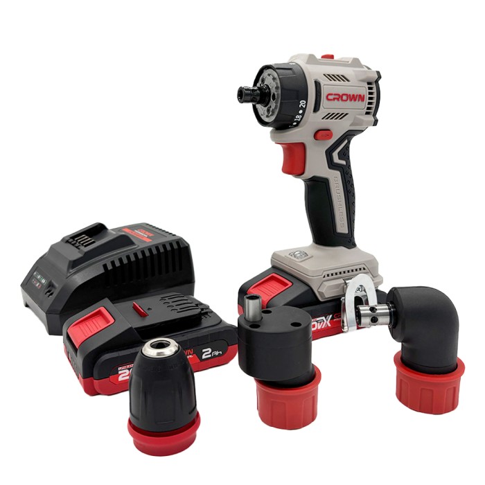 Дрель-шуруповерт аккумуляторная со сменными патронами CROWN CT21131HQX-2 BMC