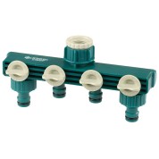 Поливочный распределитель RACO 4250-55258C, ORIGINAL, 1/2&Prime; - 3/4&Prime;, четырехканальный, с внутренней резьбой, из ABS пластика