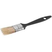 Плоская кисть СИБИН 01008-025, 25 мм, 1&Prime;, светлая смешанная щетина, пластиковая ручка, все виды ЛКМ