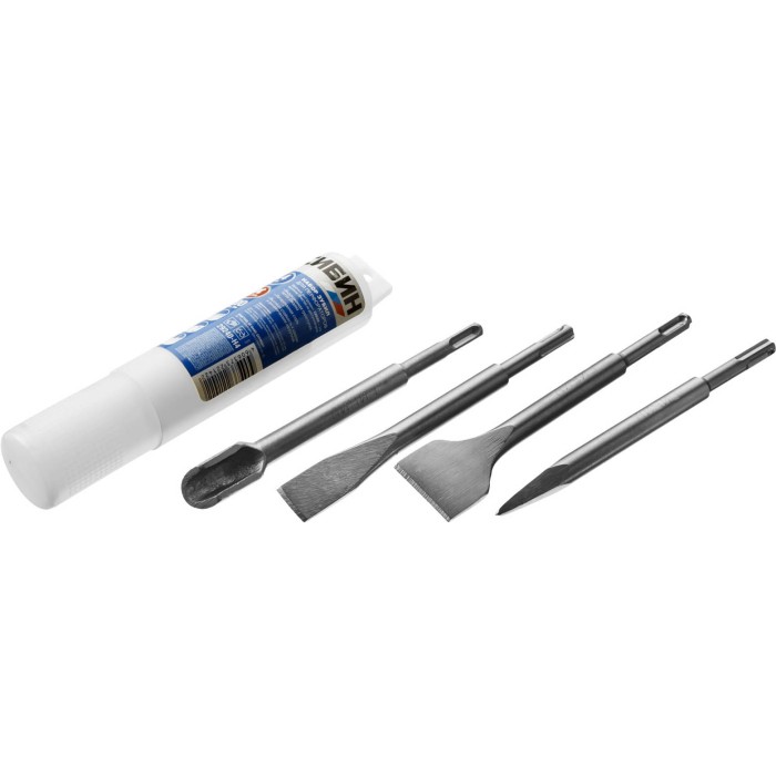 Набор зубил СИБИН 29240-Н4, 4 шт, 200 мм, SDS-Plus