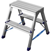 Двухсторонняя стремянка СИБИН 38825-02, 2 ступени, алюминиевая