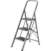 Стальная стремянка СИБИН 38807-03, 3 ступени, 71 см, c широкими обрезиненными ступенями