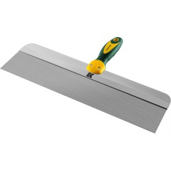 Фасадный шпатель KRAFTOOL 10036-450, 450 мм, широкое полотно, алюминиевая направляющая, двухкомпонентная ручка, нержавеющий