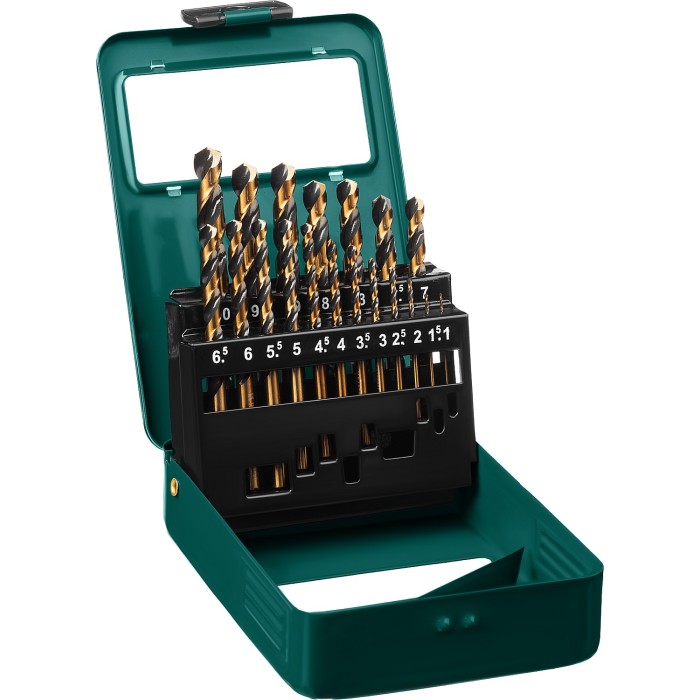 Набор сверл по металлу KRAFTOOL 29656-H19, 1-10 мм, COBALT-8, 19 шт, сталь М42, HSS-Co