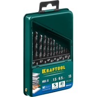 Набор сверл по металлу KRAFTOOL 29651-H13, 5 мм, HSS-G, 13 шт, сталь P6M5