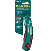 Универсальный нож KRAFTOOL 09241, с автостопом, 2 лезвия