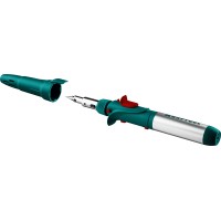 Газовый паяльник KRAFTOOL 55503-H10, SolderGas, 120 K, 30 - 120 Вт, 1300&deg;С, горелка, фен, пьезоподжиг, набор 10 в 1