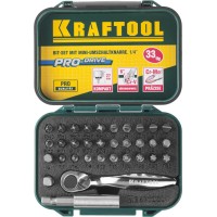 Набор бит с мини-трещоткой KRAFTOOL 26157-H33, 33 шт