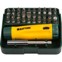 Реверсивная отвертка KRAFTOOL 26142-H32, Kompakt-32, 32 предм., с насадками