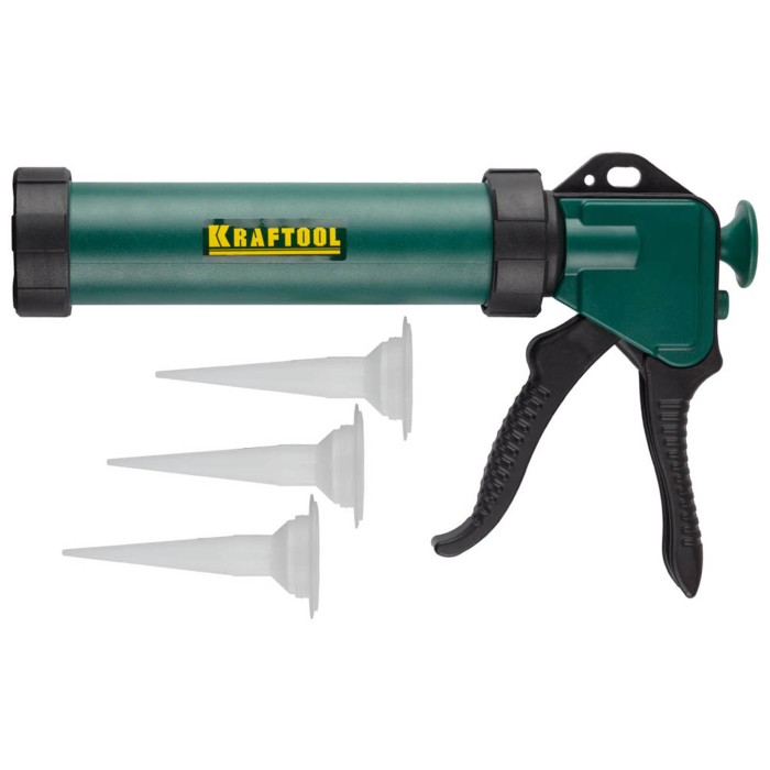 Закрытый пистолет для герметика KRAFTOOL 06677, 320 мл, прямой забор