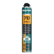 Монтажная пена KRAFTOOL 41194, GOLD 65, 850 мл, выход до 65 л, мелкопористая, пистолетная всесезонная, SVS, не залипающий клапан