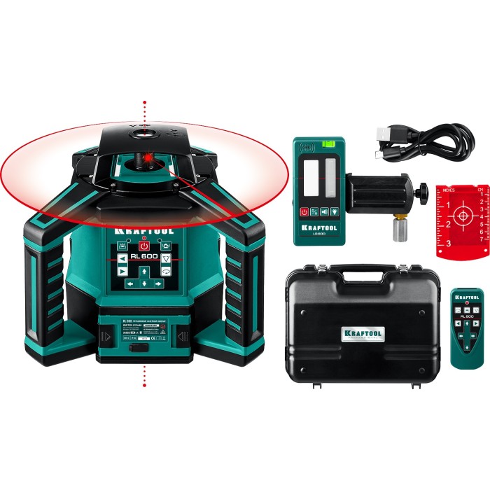 Ротационный лазерный нивелир KRAFTOOL 34600, RL600, 600 м