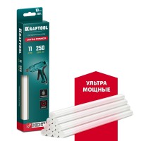 Клеевые стержни KRAFTOOL 06848-10, 11 х 250 мм, Ultra Power, 10 шт, ультрамощные, прозрачные