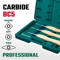 Набор ручных резцов по дереву KRAFTOOL 18369, Precision-3, 3 предм.