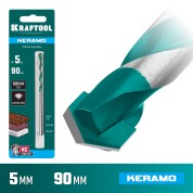 Сверло по керамограниту KRAFTOOL 29175-090-5, 5 х 90 мм, Keramo, тв.сплав КС