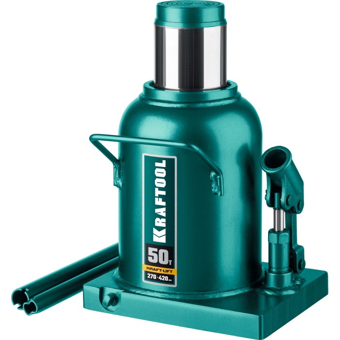 Бутылочный гидравлический домкрат KRAFTOOL 43462-50, 270 - 420 мм, KRAFT-LIFT, 50 т