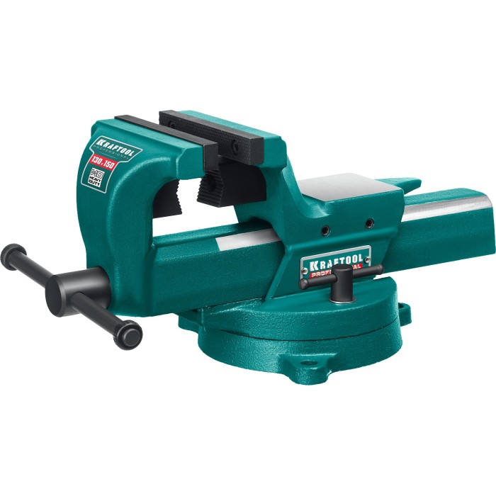 Кованые стальные тиски KRAFTOOL 32700-150, FORGE--130/150, с регулировкой компенсации люфта