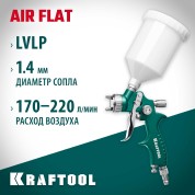 Пневматический краскопульт с верхним бачком KRAFTOOL 06524-1.4, 4 мм, AirFlat, LVLP, 1.4 мм