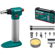 Газовый паяльник KRAFTOOL 55506-H8, Multi torch, 30 - 150 Вт, 1300&deg;С, набор 8 в 1: горелка, фен, пьезоподжиг