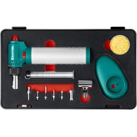 Газовый паяльник KRAFTOOL 55506-H8, Multi torch, 30 - 150 Вт, 1300&deg;С, набор 8 в 1: горелка, фен, пьезоподжиг