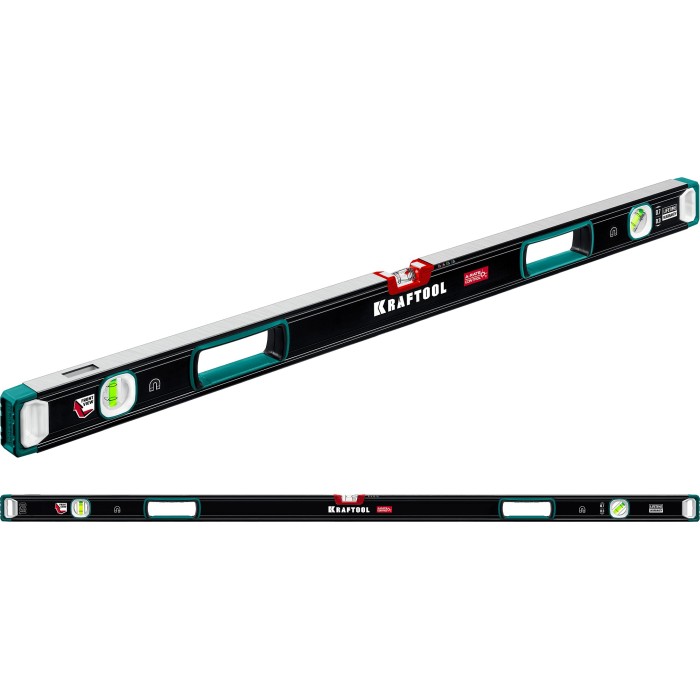 Сверхпрочный магнитный уровень KRAFTOOL 34988-150, 1500 мм, A-RATE CONTROL, точность 0.3 мм/м, с зеркальным глазком