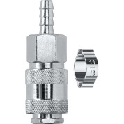 Переходник KRAFTOOL 06596-08, 8 мм, штуцер &Prime;елочка&Prime;, 8 мм - рапид муфта, с хомутом