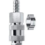 Переходник KRAFTOOL 06596-10, 10 мм, штуцер &Prime;елочка&Prime;, 10 мм - рапид муфта, с хомутом