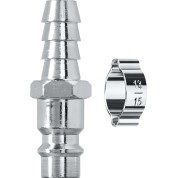 Переходник KRAFTOOL 06597-10, 10 мм, штуцер &Prime;елочка&Prime;, 10 мм - рапид штуцер, с хомутом