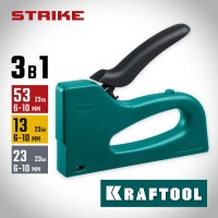 Пластиковый мощный степлер KRAFTOOL 3189, 6 - 10 мм, STRIKE 53, 3-в-1: тип 53  23GA /13/23